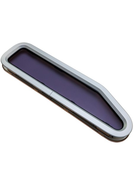 Bootsfenster Lewmar ST44 Silber 195x708mm Rechts Creme