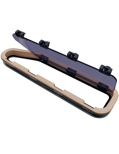 Bootsfenster Lewmar ST44 Silber 195x708mm Rechts Creme