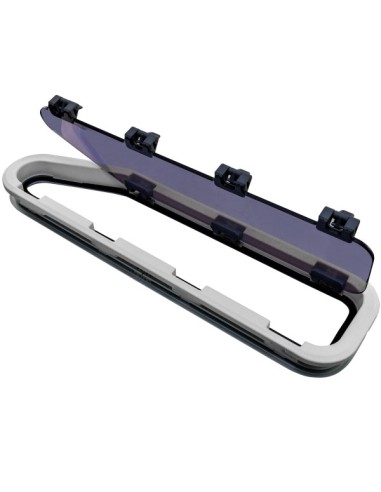 Bootsfenster Lewmar ST44 Silber 195x708mm rechts Rahmen Weiss