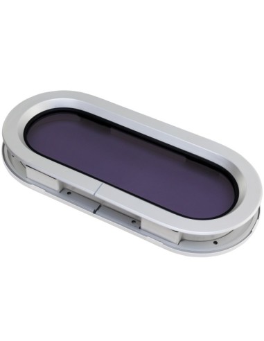 Lewmar Standard ST7RE Bootsfenster – Weißer RE-Innenrahmen, Öffnbar, 191 × 425 mm, Rauchglas