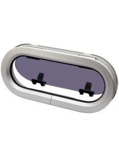 Lewmar Standard ST7RE Bootsfenster – Weißer RE-Innenrahmen, Öffnbar, 191 × 425 mm, Rauchglas