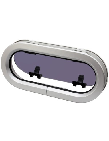 Lewmar Standard ST7RE Bootsfenster – Weißer RE-Innenrahmen, Öffnbar, 191 × 425 mm, Rauchglas