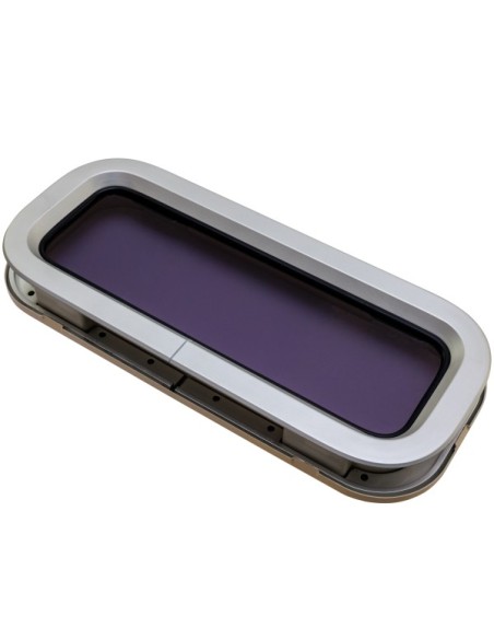 Bootsfenster Lewmar Standard 3  Silber 191x449mm Rahmen Creme