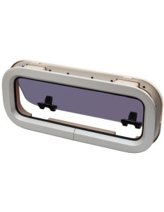 Bootsfenster Lewmar Standard 3  Silber 191x449mm Rahmen Creme 2