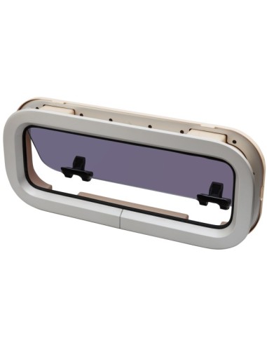 Bootsfenster Lewmar Standard 3 ST3 Silber 191x449mm Rahmen Creme