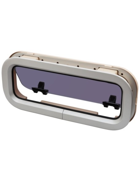 Bootsfenster Lewmar Standard 3 ST3 Silber 191x449mm Rahmen Creme