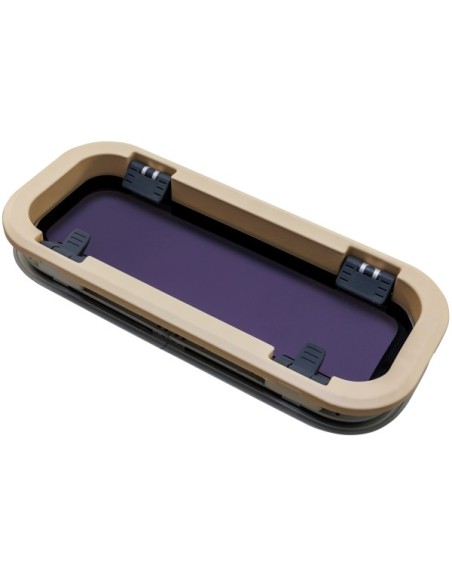 Bootsfenster Lewmar Standard 3 ST3 Silber 191x449mm Rahmen Creme