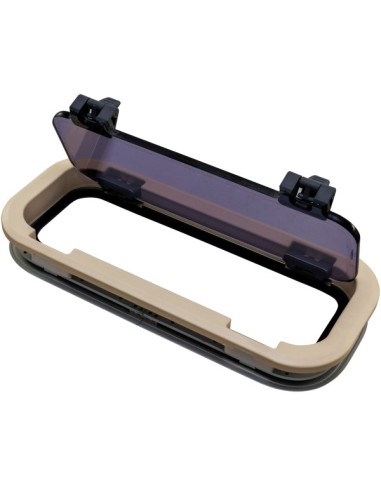 Bootsfenster Lewmar Standard 3 ST3 Silber 191x449mm Rahmen Creme