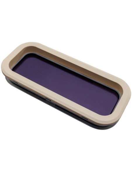 Bootsfenster Lewmar Standard 3 ST3 Silber 191x449mm Rahmen Creme