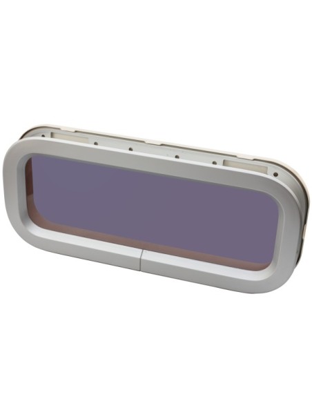 Bootsfenster Lewmar Standard 3 ST3 Silber 191x449mm Rahmen Creme