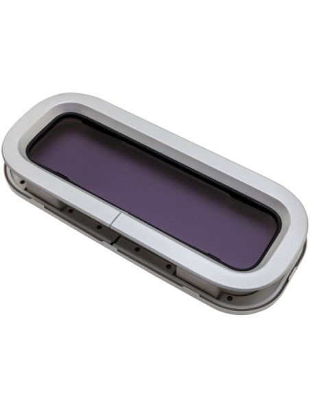 Bootsfenster Lewmar Standard 2 ST2 Silber 176x425mm weißer Rahmen