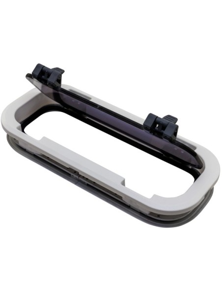 Bootsfenster Lewmar Standard 2 ST2 Silber 176x425mm weißer Rahmen