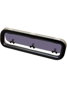 Lewmar Bootsfenster Standard 4 Schwarz 646 × 191 mm – Weißer Innenrahmen, Öffnbar (Portlight)