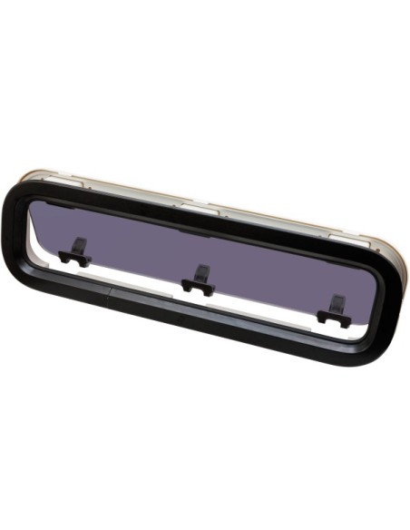 Bootsfenster Lewmar Standard 4 ST4 schwarz 191x646mm Rahmen weiss