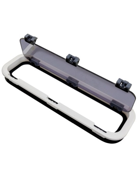 Bootsfenster Lewmar Standard 4 ST4 schwarz 191x646mm Rahmen weiss