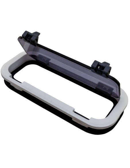 Bootsfenster Lewmar Standard 3 ST3 schwarz 191x449mm Rahmen weiss