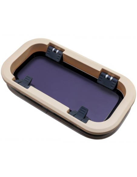 Bootsfenster LEWMAR Standard 1 ST1 Silber Portlight 191x367mm Creme