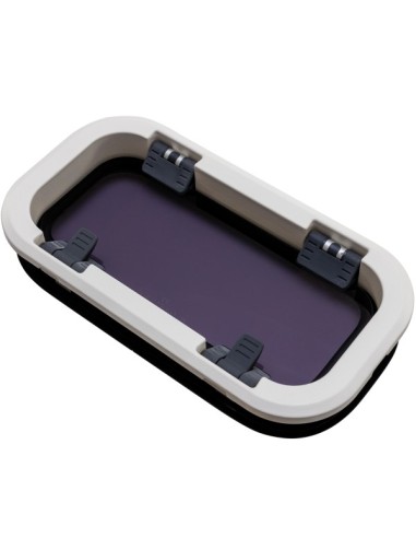 Bootsfenster LEWMAR Standard 1 ST1 schwarz 191X367mm Portlight Weißer Rahmen