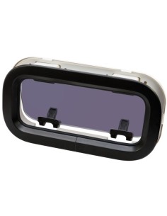 Bootsfenster LEWMAR Standard 1 ST1 schwarz 191X367mm Portlight Weißer Rahmen