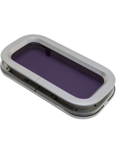 Bootsfenster Lewmar Standard 1 ST1 Silber 191x367mm Rahmen Weiss Portlight