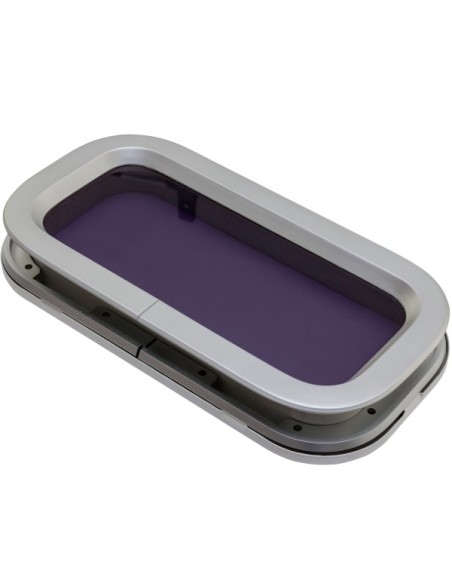 Bootsfenster Lewmar Standard 1 ST1 Silber 191x367mm Rahmen Weiss Portlight