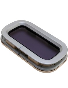 Bootsfenster Lewmar Standard 0 ST0 Silber 176X323mm creme Portlight