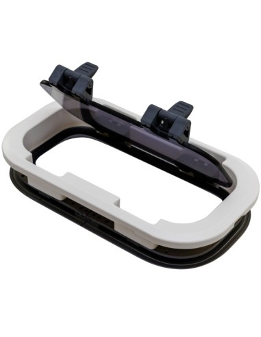 Bootsfenster LEWAMAR Standard 0 schwarz 176x323mm Rahmen Weiss