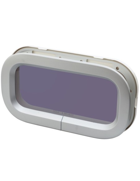 LEWMAR  Standard 0 ST0 Portlight Silber 176X323mm weiße Rahmen Fest