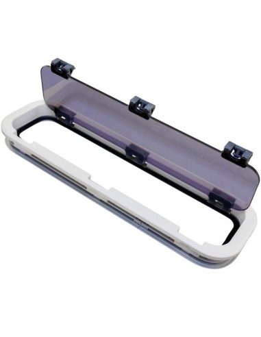 Lewmar Bootsfenster ST4 646x191 mm Silber Rahmen weiß