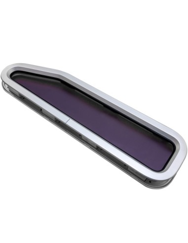 Bootsfenster Lewmar ST46 Silber 195x708mm Links Rahmen Weiß