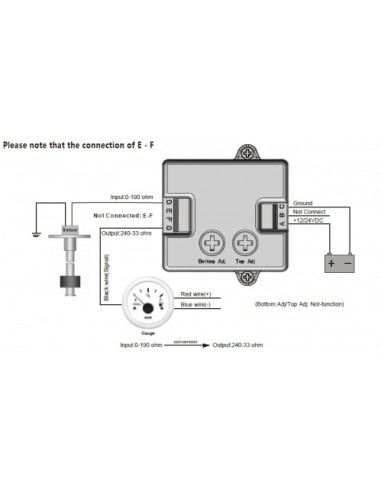 Widerstandskonverter 0-190 Ohm auf 240-33 Ohm für Tankgeber & Anzeige