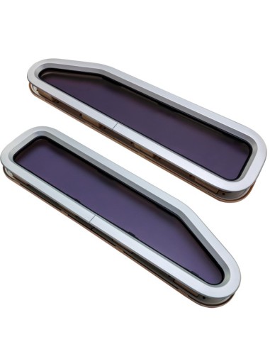 Lewmar Fenster-Set ST4R & ST4L – Öffnend – Creme-Innenrahmen – 195×708 mm – Top!