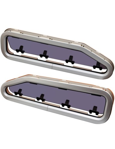 Lewmar Fenster-Set ST4R & ST4L – Öffnend – Creme-Innenrahmen – 195×708 mm – Top!