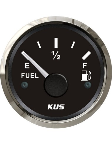 Tankanzeige Kraftstoff 240–30 Ohm – Schwarz/Silber 55 mm