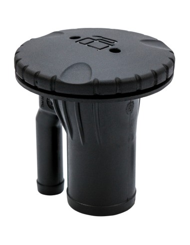 Tankeinfüllstutzen gerade 38 mm mit Entlüftung 16 mm – Kunststoff schwarz