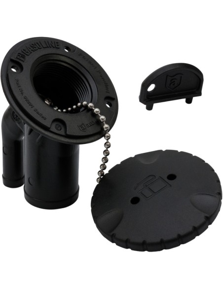 Tankeinfüllstutzen 38 mm abgewinkelt mit Entlüftung 16 mm Boot