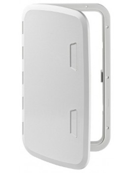 Weiße rechteckige Kunststoffabdeckung mit Schloss 365x610 mm – Staufachdeckel & Inspektionsklappe