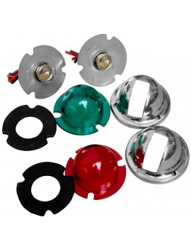 Postionslicht Seitenlichter 12V grün-rot Edelstahl 2